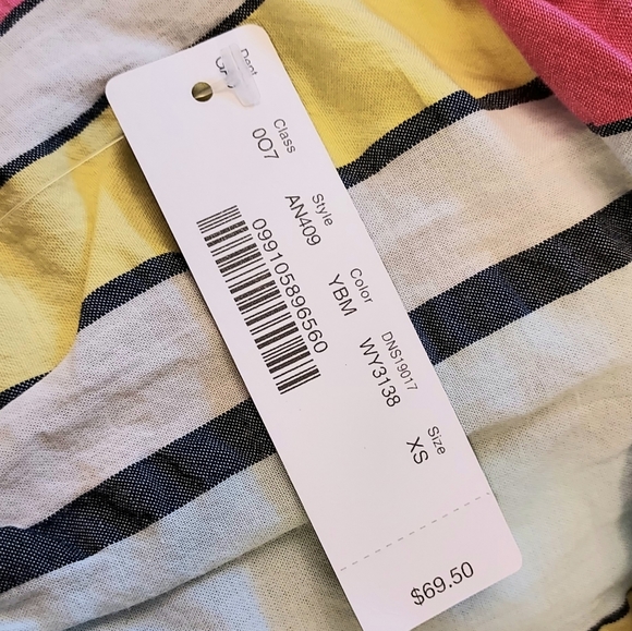 J. Crew Short Sleeve Seersucker Stripe Popover Blouse Size XS NEW NWT - Picture 8 of 11